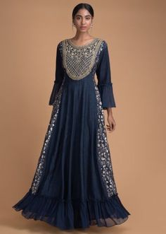 Dress Cupboard, Blue Anarkali Dress, Pakistani Outfits Simple, Casual Pakistani Outfits, Blue Gown Dress, Casual Pakistani Outfits Simple, Gowns Online Shopping