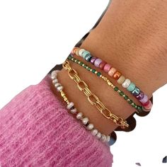 Everyday Multicolor Beaded Chain Bracelets, Pastel Beaded Bracelets For Everyday, Trendy Heishi Beads Bracelet, Trendy Multicolor Heishi Beads Bracelets, Trendy Multicolor Heishi Beads Bracelet, Adjustable Pastel Beaded Bracelets For Everyday, Colorful Everyday Beaded Bracelets, Trendy Adjustable Pastel Beaded Bracelets, Colorful Beaded Bracelets For Everyday