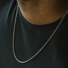 The Minimal necklace collection is a paragon of understated design, focusing on the beauty of simplicity and the premium quality of materials. Each necklace is crafted from brushed stainless steel, creating an enduring and timeless piece of jewelry that complements both casual and formal attire.- SIZE: Adjustable- SHAPE: Curb- MATERIAL TYPE: 316L stainless steel- FINISH: Brushed Mens Jewelry Necklace Silver, Mens Silver Chain, Silver Necklace For Men, Chain Necklace Silver, Silver Chain For Men, Minimal Necklace, Mens Jewelry Necklace, Mens Silver Necklace, Silver Jewelry Necklace