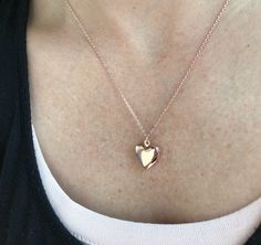 "Heart locket necklace, Locket necklace, gifts for her, birthday gift, dainty locket, heart necklace, rose gold necklace, gold locket, silver locket Delicate and mini heart shaped locket suspended on dainty 18\" cable chain *Heart locket pendant is approx 13mm, inside size is approx 9mm *Available in 3 finishes: Rose Gold Gold Rhodium SHIPPING: *Free domestic shipping on all orders PACKAGING: *All pieces come beautifully packaged, perfect for gift giving. Find more to ❤️ here: http://etsy.com/sh Rose Gold Heart Charm Jewelry As Gift, Rose Gold Heart Charm Jewelry Gift, Dainty Locket Necklace For Valentine's Day Anniversary, Heart-shaped Rose Gold Locket Jewelry, Rose Gold Locket Jewelry For Anniversary Gift, Rose Gold Heart Pendant Necklace Gift For Her, Rose Gold Heart Locket Jewelry, Sterling Silver Rose Gold Locket Necklace, Rose Gold Locket For Anniversary Gift