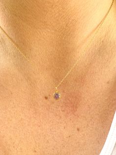 100% gold filled dainty necklace with AA quality cubic zirconia water-resistant / tarnish-proof style