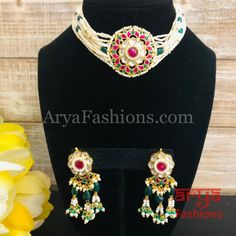 Sabyasachi Inspired Kundan Pearl Jadau Choker/ Rajwadi Pearl Choker / Rajput Kundan Choker/ Pearl Choker/ Kundan Necklace with Earrings/ Indian Pearl Choker1-Traditional Kundan Pearl Choker Necklace Set2-Handcrafted To Perfection3-Unique boutique design 4-Perfect Kundan Bridal Necklace Set in Rajwadi Theme5-Made in Brass with very high quality kundan stones and Pearl Beads with Meenakari6- 22 Karat Gold Finish7- Stud Earrings come with Push Back Closure Dimensions:Necklace: Adjustable Fitting ar Multicolor Meenakari Temple Jewelry Sets, Traditional Meenakari Sets For Celebration, Elegant Multicolor Traditional Wear For Celebration, Traditional Multicolor Meenakari Sets, Multicolor Kundan Necklace With Zari Work, Traditional Multicolor Kundan Necklace With Zari Work, Traditional Multicolor Kundan Necklace With Motifs, Multicolor Tilla Traditional Wear For Celebration, Multicolor Traditional Wear With Tilla For Celebration