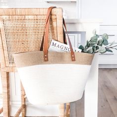 This Two Toned Tote Bag is one of our best selling bags! It features a cotton rope base with jute accent and leather handles. Size: 12.5” x 10” x 6” Spring Jute Beach Bag With Leather Handles, Casual Cream Jute Bag, Casual Jute Straw Bag With Leather Handles, White Canvas Beach Bag For Everyday Use, Summer Burlap Tote Shoulder Bag, Casual Cream Canvas Bag With Leather Handles, Casual White Beach Bag With Canvas Lining, Casual Canvas Straw Bag For Daily Use, Casual White Canvas Bag With Leather Handles