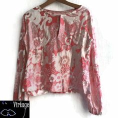 Vintage 70s blouse pink white floral patterned size xs s Condition good 70s Blouse Pattern, Indian Summer Dress, 70s Blouse, 1970s Hippie, Vintage Dress 70s, Groovy Retro, Floral Abstract, Leather Shirt, Boho Top