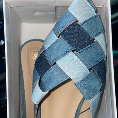 Brand New! Such A Fun Shoe To Dress Up Jeans ! Size Is 9 ((Nine))! Sale Is Final. Brand New! Dress Up Jeans, Denim And Lace, Denim Shoes, Shoes Women, Mule Clogs, Mules Shoes, Tri Color, Nice Shoes, Mule