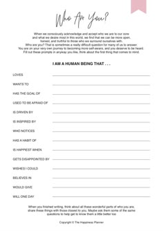 a printable question card with the words who are you?