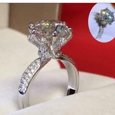 High Quality Cz Makes A Great Wedding Ring/ Promise Ring/ Just Bc Ring / Cocktail Ring Materials: .925 Sterling Silver Main Stone: .33ct Diamond White Jewelry With Center Stone For Proposal, Elegant Diamond White Flower Ring For Promise, Elegant Silver Flower Ring With Diamonds, Elegant Cubic Zirconia Flower Ring For Formal Events, Cubic Zirconia Jewelry With Center Stone For Proposal, Elegant Cubic Zirconia Flower Ring For Wedding, Formal Crystal Rings With Prong Setting, Diamond White Cubic Zirconia Flower Ring Gift, Gift Flower Ring In Diamond White Cubic Zirconia