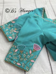 Light Green Aari Work Blouse, Maggam Work Blouse Designs Latest For Pattu Sarees, Simple Maggam Works, Blue Blouse Designs, Latest Bridal Blouse Designs