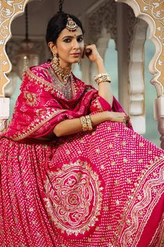 Buy Pink Indian Wear Lehenga Set With Bandhej Print Online in USA – Pure Elegance Navratri Bandhani Print Sharara For Reception, Festive Bandhani Print Anarkali Set For Reception, Traditional Bandhani Print Sets For Reception, Navratri Wedding Palazzo Set With Bandhani Print, Wedding Palazzo Set With Bandhani Print For Navratri, Eid Bandhani Print Sets For Reception, Bandhani Print Sharara For Diwali Reception, Bandhani Print Sharara For Reception And Festivals, Traditional Bandhani Print Dupatta For Reception