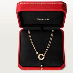 CRB7219500 - LOVE necklace, 2 diamonds - Yellow gold, diamonds - Cartier Cartier Love Necklace, Trinity Necklace, Cartier Necklace, Cartier Jewelry, Cartier Love, Necklace White, Girly Jewelry, Rose Gold Necklace, Love Necklace