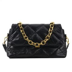 Color: Black Black Rectangular Satchel With Chain Strap, Black Rectangular Shoulder Bag With Chain, Black Bags With Chain Strap For Daily Use, Black Shoulder Bag With Chain Strap For Party, Black Satchel Shoulder Bag With Chain Detail, Black Party Bag With Chain Detail, Black Party Bags With Chain Detail, Black Chain Shoulder Bag For Everyday Use, Black Satchel Bag With Chain Strap