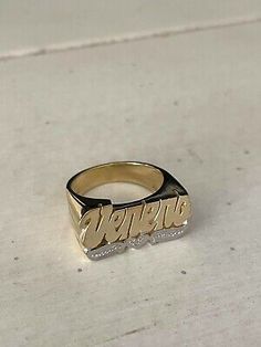 Great shopping ideas for Personalized Name Ring in Real 10K Gold with Heart Tail Design, Fashion Jewelry Nameplate Ring, Word Ring, Flat Face, Like Photo, Name Ring, Name Rings, Rings Jewelry Fashion, Name Jewelry, Shopping Ideas