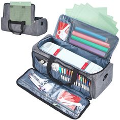 PRICES MAY VARY. 12*12 CUTTING MATS POCKET-Customized storage pocket for standard grip cutting mats 12x12 ACCESSORIES ARE NO LONGER LOST-Large customized front compartment for pen sets, scissors, rulers, cord, scoring, etc WELL PADDED PROTECT DIE-CUT MACHINE-It is heavily guarded with padding from all sides to protect your machine and craft supplies from physical damage. 2 straps inside fix your machine in place ENJOY THE FREEDOM AND CONVENIENCE- With comfortable carry handles and an adjustable Cricut Carrying Case, Cricut Storage, Cricut Explore 3, Cricut Accessories, Cricut Maker 3, Online Doctor, Embossing Machines, Cricut Explore Air 2, Vinyl Rolls