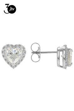 2.80ctw Heart Shape Lab Created Strontium Titanate With 0.22ctw Round White Zircon Sterling Silver Heart Stud Earrings. Measures Approximately 0.41"L x 0.41"W. Push backings. Accent stones primarily zircon. Valentine's Day Heart Cut Diamond Earrings With Prong Setting, Gia Certified Heart Cut Sterling Silver Jewelry, Formal Heart Cut Cubic Zirconia Earrings, Heart Cut Diamond Earrings With Prong Setting, Cubic Zirconia Heart Cut Halo Jewelry, Heart Cut Cubic Zirconia Jewelry With Halo Design, White Gold Heart Earrings With Prong Setting, White Gold Heart Cut Earrings With Prong Setting, Heart Cut Cubic Zirconia Earrings For Anniversary