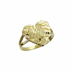 10k Solid Gold Nugget Heart Love Valentine Ring Gift for Women Girl Her [2024 New Design] * Metal : Real 10K Yellow Gold * Condition : Brand New * Finish : Polished * Width (Heart) : Small (12.0mm) / Medium (14.0mm) / Large (17.0mm) * Weight : Small (2.3gram) / Medium (2.6gram) / Large (2.9gram) * Processing time : 1~2 business days * Ships from California This is an approximate size & weight. Please expect up to ±10% difference. This is 100% Authentic 10k Gold. Not plated or filled. All of our Gold Ring Heart, Heart Nugget Ring, Nugget Rings, Pinky Rings For Women, Custom Gold Jewelry, Gold Nugget Ring, Pretty Jewelry Necklaces, Gold Heart Ring, Gold Nugget