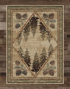 Pristine Pine Rug | The Cabin Shack Cabin Area Rugs, Woodsy Living Room, Cabin Flooring, Cabin Rug, Country Porches, Black Bear Decor, Cozy Chairs, Books Cozy, Bear Cave