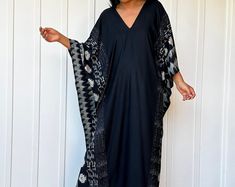 Navy Blue Embroidered Caftan, Women's Caftan, Wedding Dress, Embroidered Caftan Dress, Caftan Maxi Dress, Caftans for Women, Caftans - Etsy Ladies Caftan, Embroidered Caftan, Cotton Caftan, Upcycle Clothing, Luxury Loungewear, Upcycle Sewing, African Outfits, Loungewear Luxury, Lace Outfit