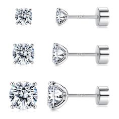 PRICES MAY VARY. 【Flatback CZ Stud Earrings Set】2mm/3mm/4mm and 3mm/4mm/5mm CZ Stud Earrings Set Available. Silver & Gold Two Colors to Choose. Classic Small CZ Stud Earrings Suit for Multiple Ear Piercings. It Can be Used as Ear Lobe Earrings, Tragus Piercing, Helix Piercing, Cartialge Piercing Earrings. 【Hypoallergenic Material & Size】These Flat Back Stud Earrings are Made of 925 Sterling Silver and with White Gold Plated，Nickel-Free, Lead-Free, Hypoallergenic Flat Back Earrings For Sensitive Cartilage Stud Earrings, Lobe Earrings, Cubic Zirconia Hoop Earrings, Cartilage Earrings Stud, Multiple Ear Piercings, Cartilage Stud, Earrings Hypoallergenic, Piercing Earrings, Tragus Piercing