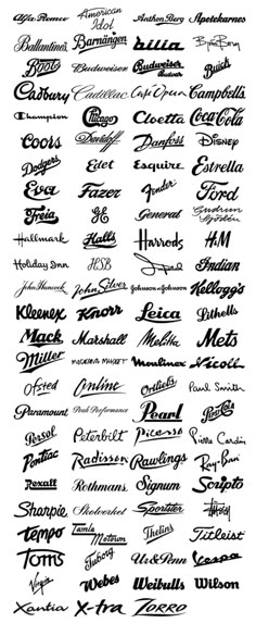 some type of lettering that is in different styles and sizes, with the words on each side