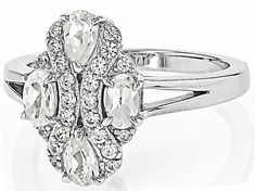 0.58ctw Pear Shape, 0.46ctw Oval, 0.31ctw Round White Zircon Rhodium Over Sterling Silver Ring. Measures Approximately 0.61"L x 0.40"W. Not sizeable. Accent stones primarily zircon. Jtv Jewelry Jtv, White Zircon Ring, White Cubic Zirconia Crystal Ring With Center Stone, White Drop-shaped Cubic Zirconia Jewelry, White Pear-shaped Cubic Zirconia Ring, White Cubic Zirconia Clip-on Jewelry, Zircon Jewelry, Cz Jewelry, Broken Chain