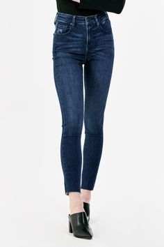 image of a female model wearing a OLIVIA SUPER HIGH RISE ANKLE SKINNY JEANS WEST POINT DEAR JOHN DENIM Trendy High Rise Jeans With Zipper Closure, Trendy High-rise Jeans With Zipper Closure, Trendy Dark Wash Jeans With Zipper Closure, Trendy Dark Wash Jeans With Zip Fly, Slim Fit Jeans With Zipper Closure For Fall, Fall Slim Fit Jeans With Zip Fly, Mid-rise Jeans With Zipper Closure For Fall, Chic Mid-rise Jeans With Zipper Closure, Trendy High Rise Jeans With Zip Fly