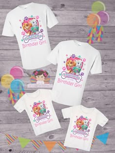 birthday girl and paw patrol t - shirts