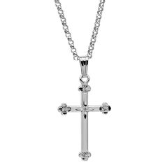 Diamond Sterling Silver Budded Cross Pendant Necklace Circle Monogram, Necklace Diamond, Jewel Box, Cross Jewelry, Cross Pendant Necklace, Hand Engraving, Oakley Sunglasses, Chain Lengths, Cross Pendant