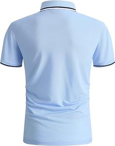 This Men's Casual Polo Short Sleeve Shirt is made from lightweight cotton fabric for a comfortable and stylish look. The texture of the fabric offers a soft feel and breathability, making it great for any casual occasion. This shirt comes with a classic polo design and a two-button collar closure for quick and easy styling. 95%Viscose, 5%PolyamideImportedButton closureHand Wash or Machine Wash Men's Size Chart Small Medium Large XL XXL Chest 21 22 23 24 25 Bottom Opening 18 1/2 19 1/2 20 1/2 21 Plain Cotton Shirt With Polo Collar, Plain Cotton Collared Shirt, Plain Collared Cotton Shirt, Light Blue Cotton Polo Shirt For Spring, Plain Collared Cotton Top, Blue Casual Collared Polo Shirt, Cotton Shirt With Collared Neckline In Solid Color, Solid Cotton Shirt With Collared Neckline, Plain Cotton Polo Collar Shirt