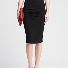 Banana Republic Black Ruched Jersey Pencil Skirt Nwt Fitted Without Being Work, This Is A Super Comfortable Skirt. Perfect Dressed Up Or Down. Waistline 28.5” The Vibe Is Work, Cocktail, Evening, 9 To After 5, Classy, Sophisticated, Minimal, Boss, Secretary Elegant Ruched Bottoms In Midi Length, Elegant Ruched Midi Bottoms, Elegant Ruched Midi Length Bottoms, Formal Black Ruched Skirt, Black Ruched Skirt For Workwear, Chic Ruched Midi Skirt, Black Ruched Skirt For Work, Fitted Ruched Bottoms For Workwear, Chic Ruched Pencil Skirt