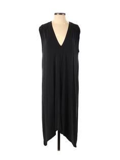 Eri + Ali Casual Dress Size: Small Black Dresses - used. 93% CUPRO, 7% SPANDEX, Popover, V-Neck, Solid, Midi/Calf Length, Sleeveless | Eri + Ali Casual Dress - Popover: Black Solid Dresses - Used - Size Small Stretch Viscose V-neck Midi Dress, V-neck Stretch Viscose Midi Dress, Stretch V-neck Midi Dress For Daywear, Black Sleeveless Viscose Maxi Dress, Sleeveless Black Viscose Maxi Dress, Spring Black V-neck Daywear Dress, Black V-neck Summer Dress For Daywear, Black V-neck Dress For Spring Daywear, Black V-neck Dress For Daywear In Summer