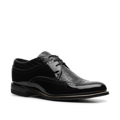 Stacy Adams-Dayton Wingtip Oxford Dressed up or dressed down, the Stacy Adams Dayton wingtip oxford ensures a stylish flourish at any event you attend. This leather tuxedo shoe features brogue details and contrast paneling. Tuxedo Shoes, Wingtip Oxford, Croc Print, Oxford Dress, Dressed Down, Dress Shoes Men, Oxford Shoes, Dress Shoes, Oxford