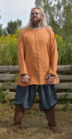 New linen Viking shirt ,machine sewn. Casual Long Sleeve Flax Shirt, Plain Long Sleeve Linen Top, Long Sleeve Cotton Shirt In Flax Color, Long Sleeve Flax Cotton Shirt, Viking Tunic, Viking Shoes, Simple Linen, Viking Shirt, Historical Dresses