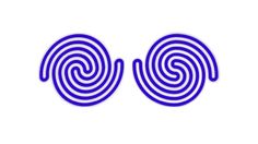 two blue spirals are shown in the shape of an eye on a white background