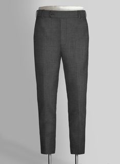 Give yourself everlasting fashion with our Bristol Gray Pants. Our super 120's wool is crafted from pure wool that makes an excellent choice for warmer weather ensemble, which features a solid pattern and timeless charcoal hue that is delightfully versatile. An enduring wardrobe option works as a great wedding or business pants with a little character to get the version of fashion in a new way.   Look Includes   Bristol Gray Fabric  Cross Pocket  Flat Front  Two Welted Back Pockets    Click 'Customize Now' to modify the look if needed.   Lining: Viscose. Gray Wool Business Bottoms, Fabric Cross, Business Pants, Gray Pants, Gray Suit, Button Jacket, Gray Fabric, Business Suit, Grey Pants