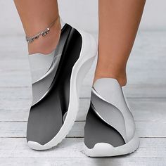 Category:Slip-Ons,Sneakers; Upper Materials:Tissage Volant; Season:Spring,Summer,Fall,Winter,Spring   Fall; Heel Type:Flat Heel; Gender:Women's; Toe Shape:Round Toe,Closed Toe; Style:Casual,Fashion; Heel Height(inch):1-2; Outsole Materials:EVA; Occasion:Daily,Outdoor; Closure Type:Loafer; Pattern:Geometric,Color Block; Listing Date:10/27/2023; 2024 Trends:Plus Size,Flyknit Shoes,Print Shoes Comfortable Gray Sporty Slip-ons, Gray Slip-on Sneakers With Round Toe For Summer, Casual Gray Breathable Slip-on Sneakers, Spring Sports Breathable Slip-ons, Spring Breathable Sports Slip-ons, Spring Breathable Slip-ons For Sports, Gray Round Toe Slip-on Sneakers For Summer, Comfortable Gray Slip-on Sneakers For Light Sports, Casual Gray Slip-on Sneakers For Summer