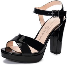 PRICES MAY VARY. Patent Leather Upper Criss-cross upper Block Heel 4.5" Heel 1" Platform Living up to its name, the Always Platform Sandal is a classic design you just won't be able to stop putting on, no matter the outfit, or occasion. With a sturdy ankle strap and criss-cross vamp, it's a shoe that turns every moment into a party, just like you. Black Patent Heels, Heeled Sandal, Chinese Laundry, Heeled Sandals, Platform Sandals, Criss Cross, Classic Design, Patent Leather, Block Heels