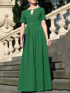 Solid Pleated Notch Neck Short Sleeve Maxi Dress with Belt Maxi Dress With Belt, Cheap Maxi Dresses, Short Sleeve Maxi Dress, Maxi Dress Collection, Short Sleeve Maxi Dresses, Maxi Dress Online, Dress With Belt, Sleeve Maxi Dress, Color Pick