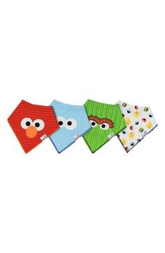 Protect baby's clothes from drooling and spills with these special Sesame Street bandana bibs made of a soft cotton knit with an absorbent fleece backing. Includes four assorted bibs Back snap closure Ages 3–36 months 100% cotton with 100% polyester backing Machine wash, tumble dry Imported Baby Elmo, Must Have Baby Items, Newborn Sleep Schedule, Teething Babies, Drool Bibs, New Grandparents, Baby Bandana Bibs, Bandana Bibs, Baby Pearls