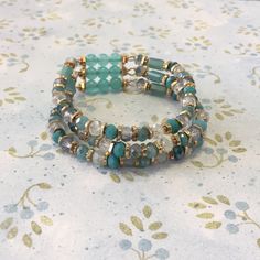 Never Been Worn, Brand New. Beautiful Colors! Spiritual Beaded Turquoise Wrap Bracelet, Spiritual Turquoise Beaded Wrap Bracelet, Turquoise Bohemian Bangle Crystal Bracelet, Turquoise Wrap Bracelet With Colorful Beads, Turquoise Beaded Wrap Bangle Bracelet, Turquoise Beaded Healing Bracelets, Bohemian Turquoise Crystal Bracelet With Faceted Beads, Turquoise Bohemian Crystal Bracelet With Faceted Beads, Turquoise Wrap Bracelet With Faceted Beads As Gift