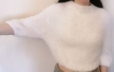 White Knitted Sweater Women, Very Fine Sweater, Short Knit Sweater, Cropped Knit Sweater, Fluffy Knit Sweater, Soft Sweater Our products are created according to customer's exact sizes. Every clothing is knitted with love. With personalization you can tell us your exact sizes. Handmade Materials: Premium Acrylic, Polyamide 30 degree Wash/ Hand Wash See more hand knitted products of our shop https://www.etsy.com/shop/TINAFASHIONSHOP White Stretch Soft Knit Cropped Sweater, Cozy Stretch White Cardigan, Cozy White Stretch Cardigan, Cozy White Stretch Cropped Sweater, Cozy Stretch White Cropped Sweater, White Stretch Knitted Cardigan, Casual White Long Sleeve Knitting Pattern, Fitted White Soft Knit Sweater, White Cozy Fit Knitted Sweater