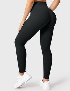 Elevate your workout style with the V-Waistband Workout Leggings, featuring a premium dual-sided fabric and seamless front for all-day comfort. The butterfly seam lifts and shapes your curves, while moisture-wicking technology keeps you dry.   Feature    V cross waistband   Three-seam back  No front seam   Anti-squat, not see-through   Medium compression   Nude Reversible Fabric   26.6-inch inseam    Fabric     75% Nylon + 25% Spandex Sporty High Stretch Leggings With Wide Waistband, Sporty High-stretch Leggings With Wide Waistband, Squat Proof Elastane Workout Tights, Squat Proof Workout Tights, Sporty 4-way Stretch Leggings With Wide Waistband, Compression Workout Leggings With Contoured Waistband, Sporty Leggings With 4-way Stretch And Wide Waistband, Sporty High-cut Workout Leggings, Squat Proof Micro-elastic Athleisure Yoga Pants