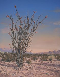 a painting of a plant in the desert