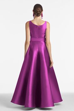 Shop the Kruse Gown in Magenta at Sachin & Babi. FREE Shipping Over $500 & FREE Returns. Fitted A-line Ball Gown For Formal Occasions, Elegant A-line Ball Gown, Fitted Ball Gown With Pleated Back, Formal Gown With Fitted Bodice And Full Skirt, Elegant Scoop Neck Evening Dresses, Fitted Gown With Pleated Bodice And Full Skirt, Elegant Purple Dress With Full Skirt, Fitted Full Skirt Gown For Formal Occasions, Mikado Fabric