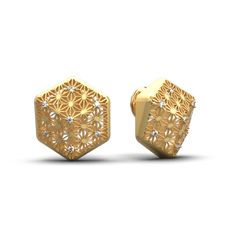 Explore the allure of stunning Italian gold Diamond earrings featuring a captivating geometric pattern. Elevate your style with these statement gold diamond stud earrings, adorned with the exquisite Sashiko Japanese pattern, showcasing a harmonious blend of Italian craftsmanship and Japanese design. Embrace the unique charm of hexagonal earrings, making a bold statement in the world of gold jewelry. Discover the perfect fusion of elegance and modernity with these Italian gold geometric earrings Earrings Diamond Studs, Gold Diamond Stud Earrings, Earrings With Diamonds, Gold Diamond Earrings Studs, Gold Diamond Studs, Earrings Making, Jeweled Earrings, Italian Craftsmanship, Italian Jewelry