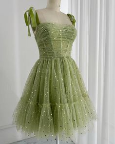 Tiana Inspired Dress, Tiana Wedding, Theme Dresses, Midi Formal Dress, Knee Length Prom Dress, Strapless Homecoming Dresses, Homecoming Dresses For Teens, Sheer Corset, Green Homecoming Dresses