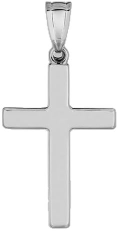 White Gold Polished Cross Necklace, Classic White Gold Cross Charm, Classic White Gold Cross Jewelry And Charms, Classic Polished Crucifix Cross Necklace, Minimalist White Gold Cross Necklace, White Gold Polished Cross Charms, Classic Sterling Silver Cross Necklace, Classic White Gold Cross Necklace In Sterling Silver, Classic Sterling Silver Cross Charm