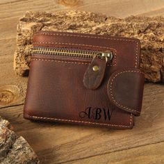 Are you looking for a special gift for mom, father, boyfriend, child or grandfather? Introducing our stunning genuine leather zippered wallet, a timeless accessory that suitable for both men's and women's style. Crafted from the full grain cowhide leather. This wallet is elegrance and durability, making it a gift for any special occasion. The front of wallet feature a thumbslide ID window so you can show your ID quickly. There have 8 card slots, 2 coins pockets and 2 cash pockets that can hold m Brown Wallets With Zipper Closure As Gift, Brown Wallet With Zipper Closure As Gift, Personalized Brown Leather Trifold Wallet, Vintage Brown Wallets With Zipper Closure, Vintage Brown Wallet With Zipper Closure, Vintage Brown Wallet With Zipper, Personalized Brown Wallets, Bifold Wallet With Zipper Closure For Gift, Brown Wallets For Father's Day