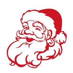 a santa claus face with red hair and beard