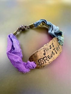 a bracelet with a message on it