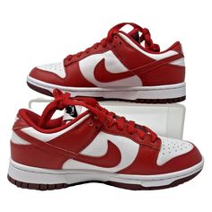 Nike Dunk Low By Kierra Fn0569 900 Size M 7 / W 8.5 White - University Red Color: White / University Red Fn0569 900 Ln2ni Brand New With Box. No Lid. University Red Low-top Sneakers With Laces, Nike Lace-up Sneakers With Red Sole, Classic Low-top Skate Shoes With Red Sole, University Red Leather Sneakers With Laces, University Red Sneakers With Rubber Sole And Round Toe, University Red Round Toe Sneakers With Rubber Sole, Classic Red Skate Shoes For Streetwear, Classic Nike Sneakers With Red Sole, Nike Lace-up Skate Shoes With Red Sole